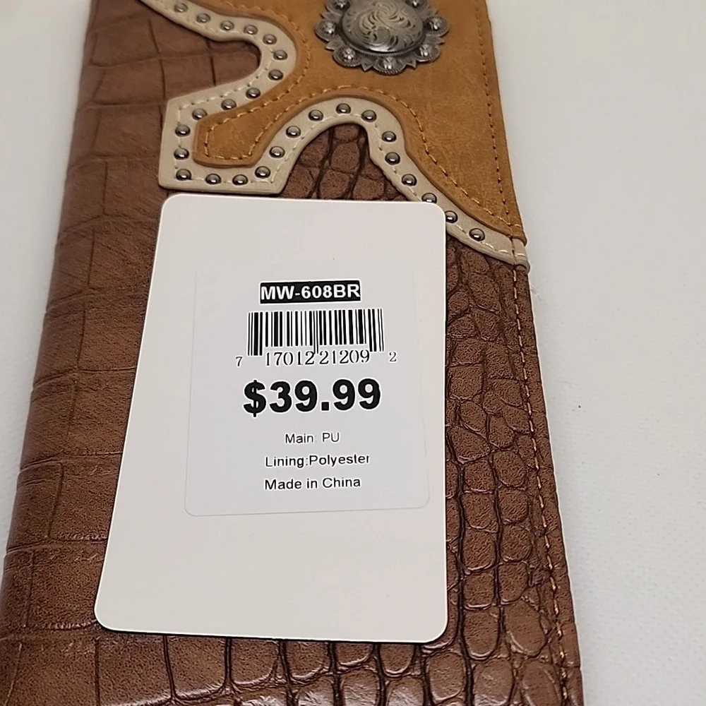 Croc 🐊 Print Montana West Long PU Leather Bifold Wallet
